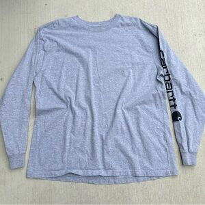 Carhartt Heather Gray Long Sleeve Graphic T-Shirt Loose Fit Mens XL Workwear